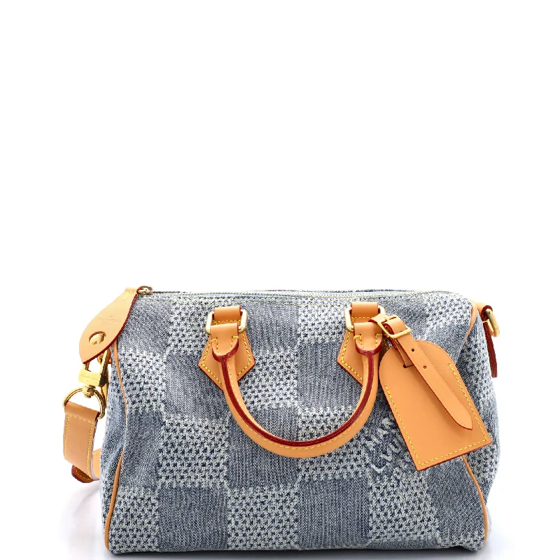 Speedy Bandouliere Bag 3D Damier Giant Denim 25