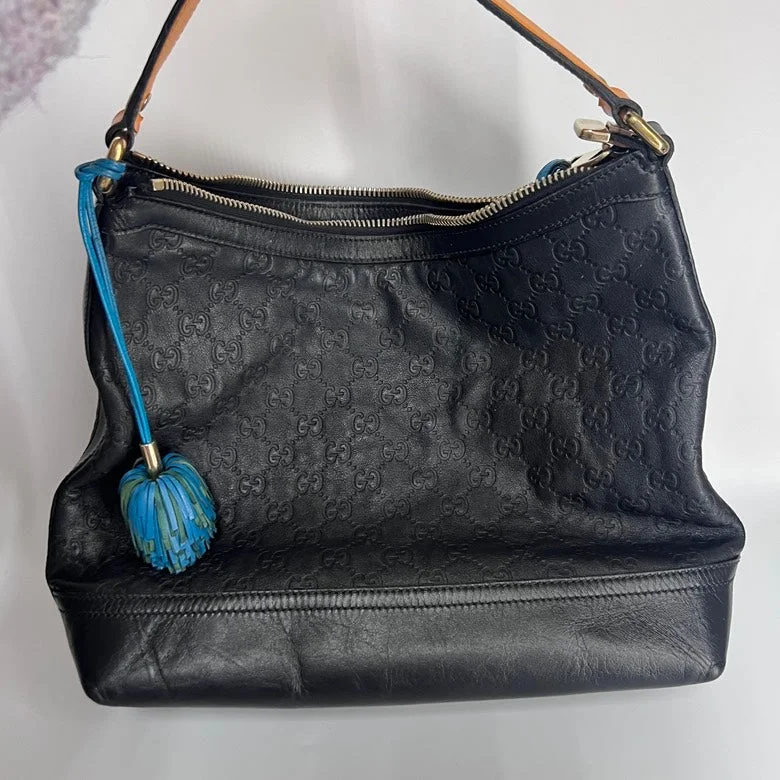 Gucci Black Leather Handbag Large