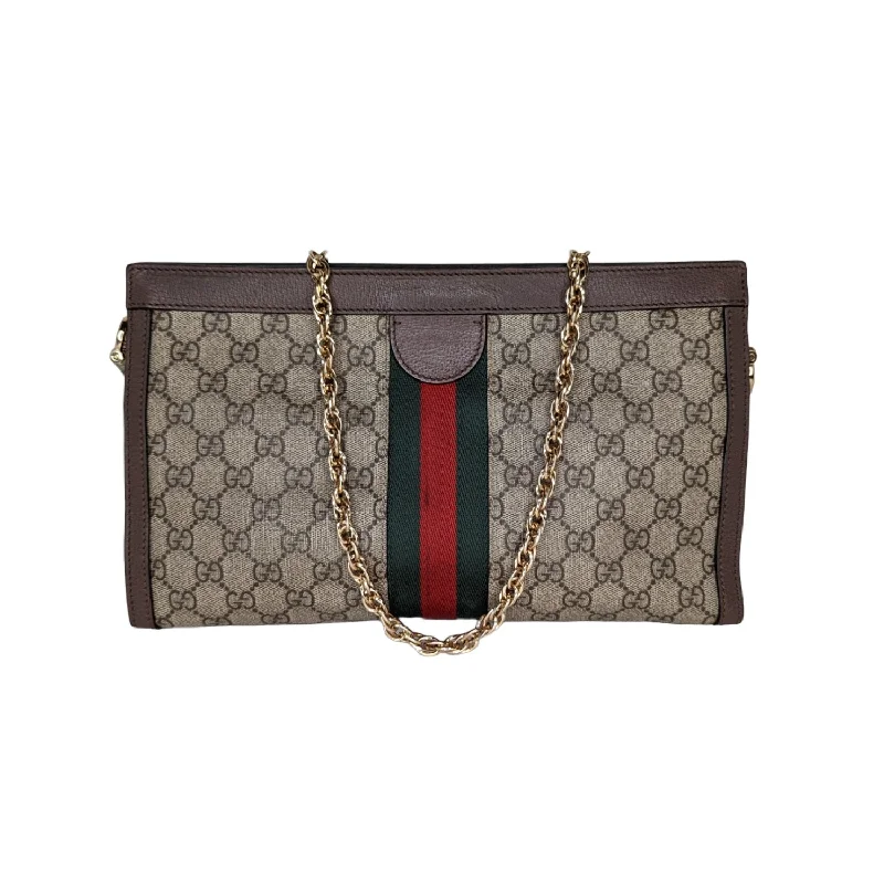 Gucci GG Supreme Monogram Web Medium Ophidia Chain Shoulder Bag