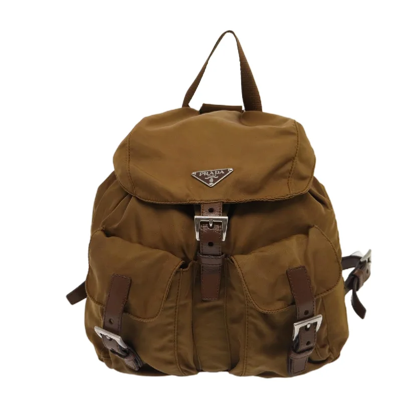 PRADA Backpack Nylon Brown  85057