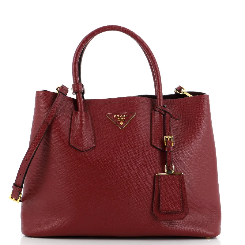 Cuir Double Tote Saffiano Leather Medium