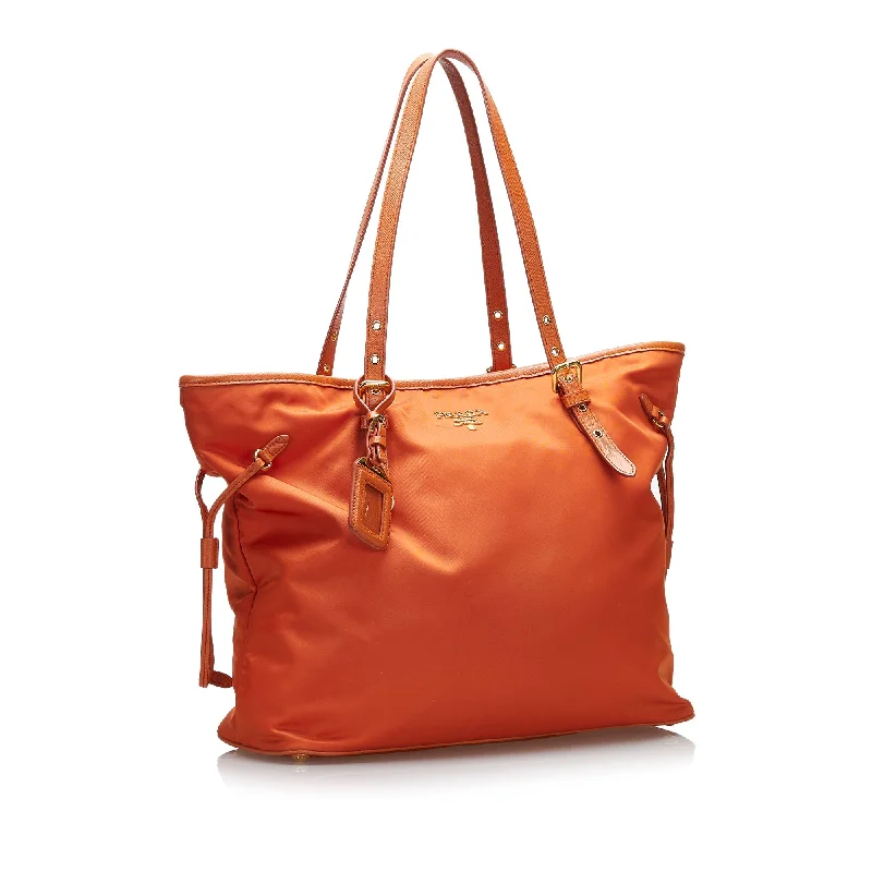 Prada Tessuto Tote Bag Orange Nylon Canvas