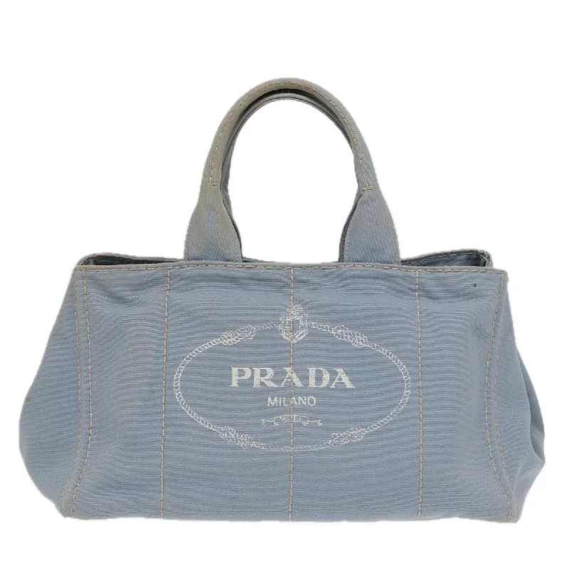 PRADA Canapa GM Hand Bag Canvas Light Blue  yb606