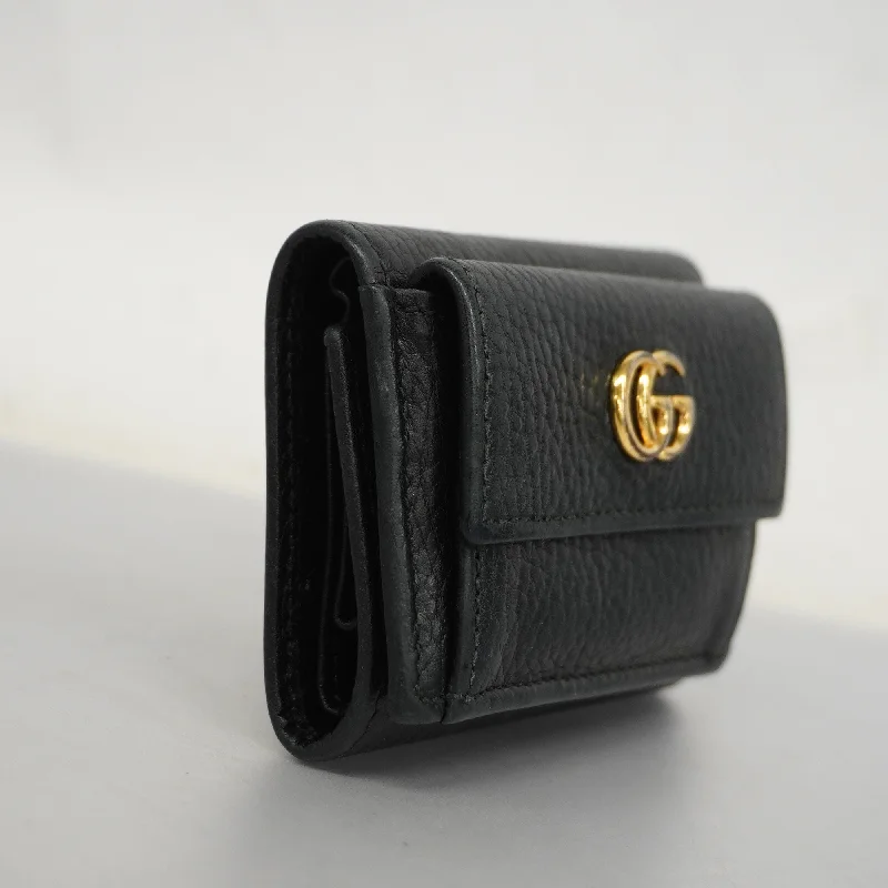 GUCCI  GG Marmont Gold Hardware 523277 Women's Leather Wallet [tri-fold]