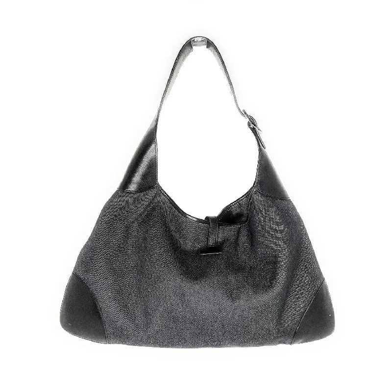 Gucci Black Denim Jackie Shoulder Bag Hobo