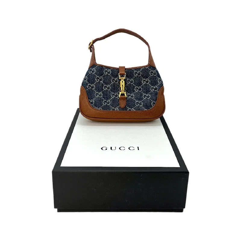 Gucci New Denim GG Monogram Mini Jackie 1961 Hobo