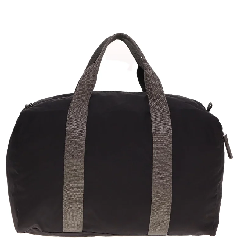 PRADA Boston Bag Nylon Black Gray  76178