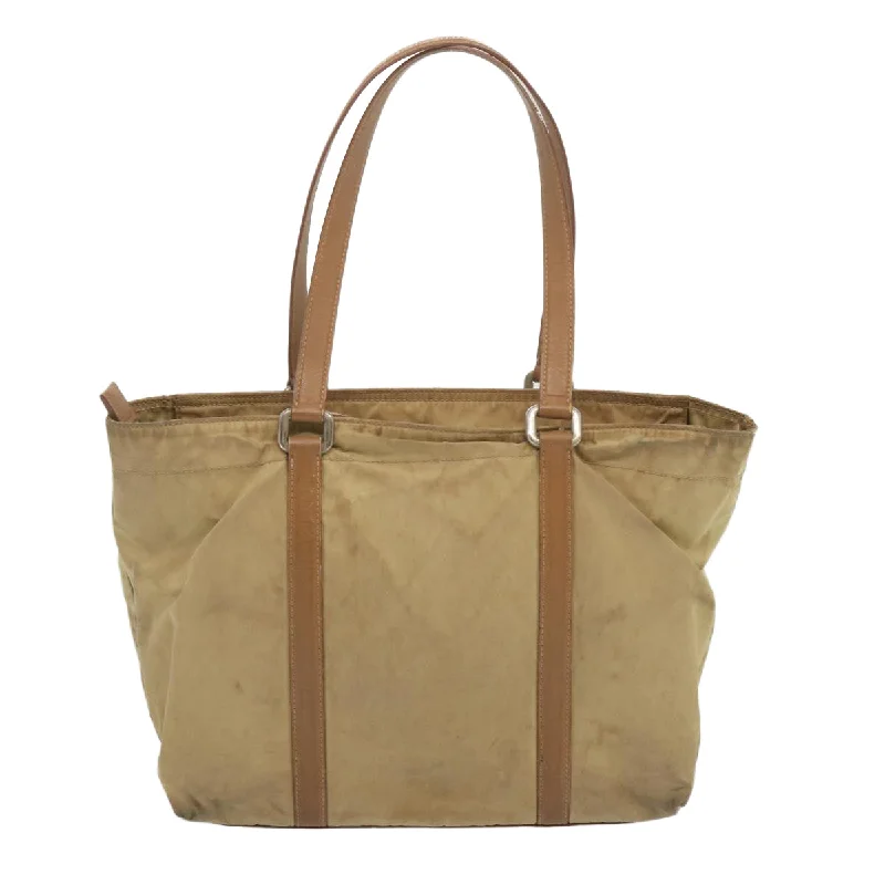 PRADA Tote Bag Nylon Beige  bs12803