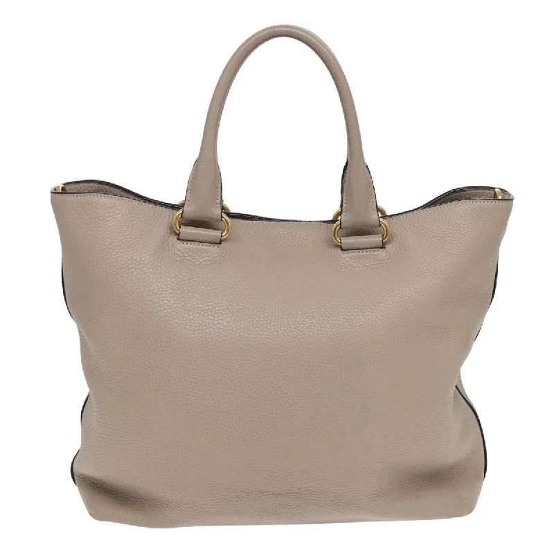 PRADA Tote Bag Leather 2way Beige  am6596