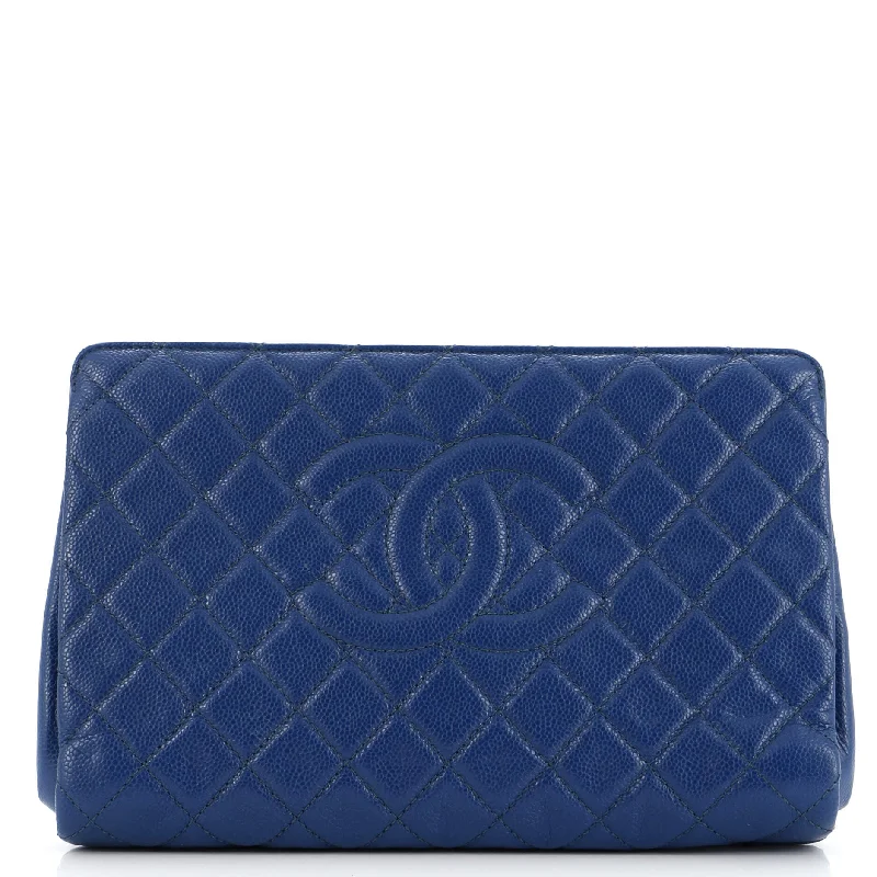 Timeless CC Clutch Quilted Caviar Large