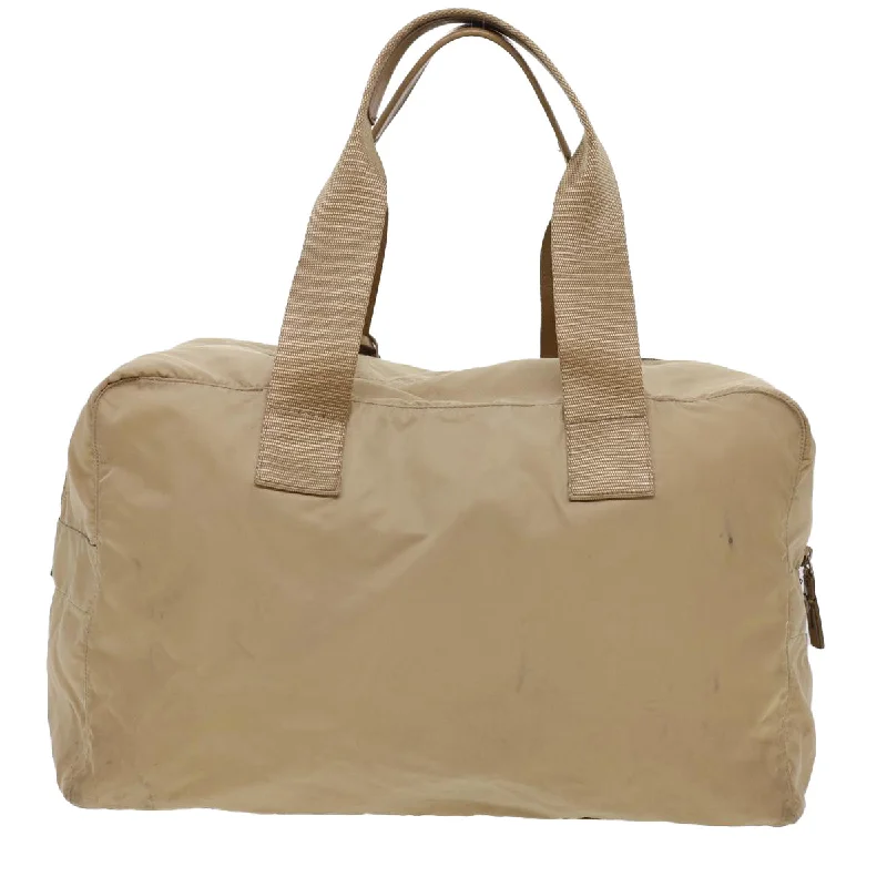 PRADA Boston Bag Nylon Beige  bs4903