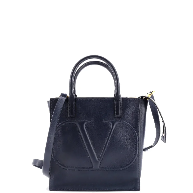 VLogo Walk Tote Leather Small