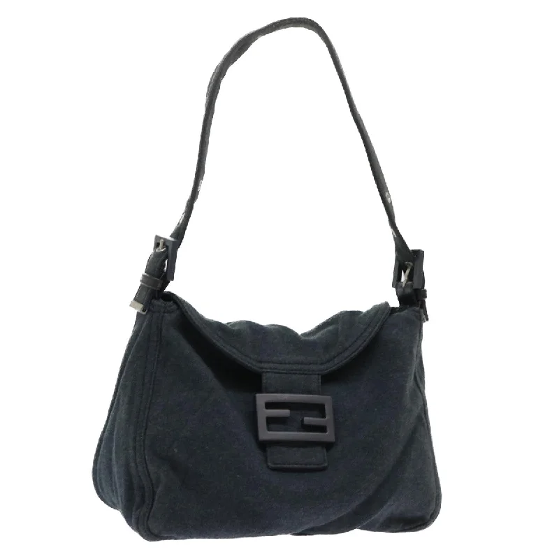 FENDI Mamma Baguette Shoulder Bag Cotton Gray 2305 26426 099  bs8040