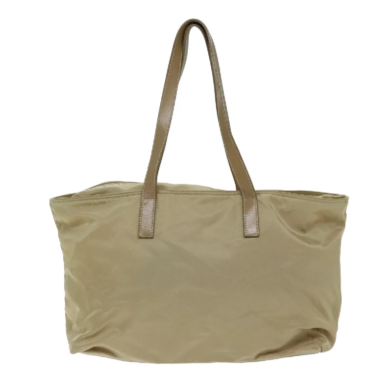 PRADA Tote Bag Nylon Beige  75668