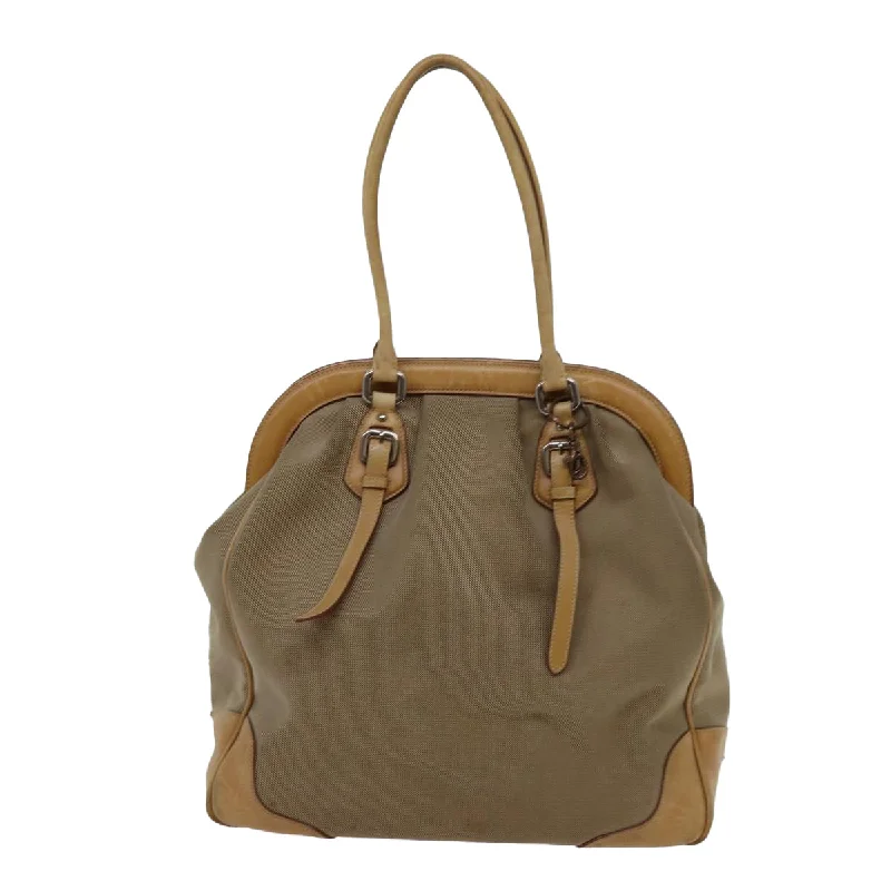 PRADA Tote Bag Canvas Beige  yk11521