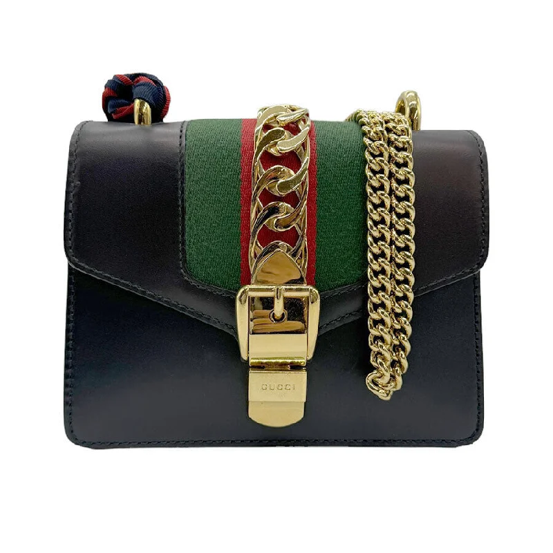 Gucci Sylvie Shoulder Bag Navy