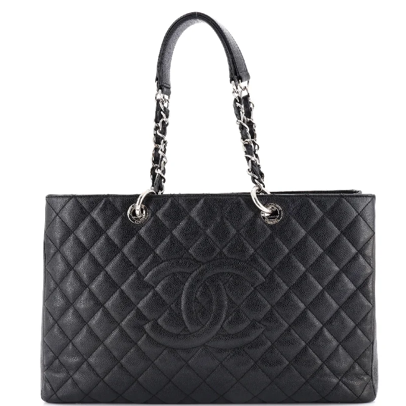 Grand Shopping Tote Quilted Caviar XL