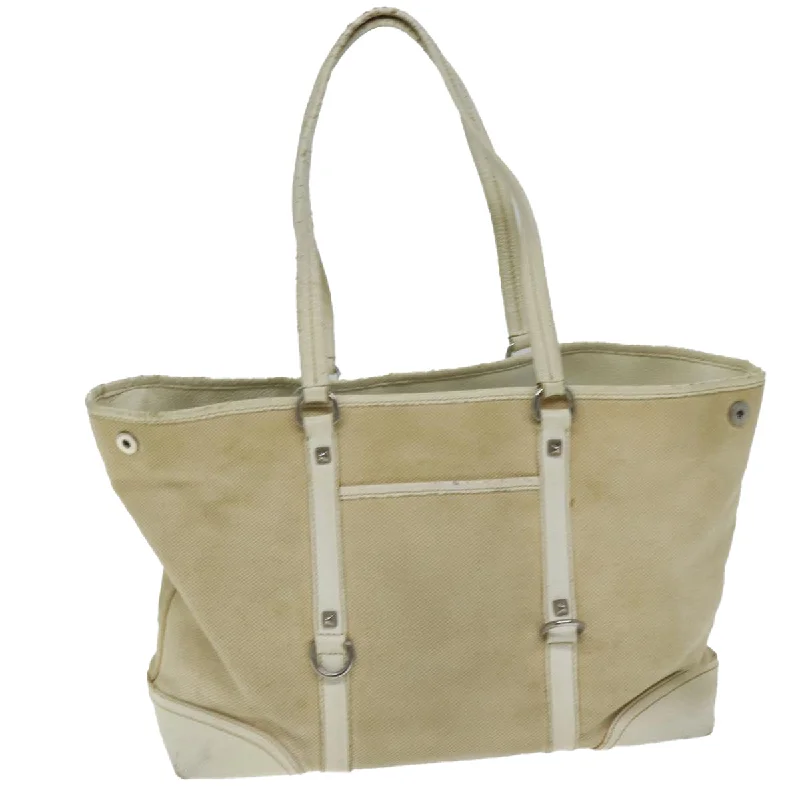 PRADA Tote Bag Canvas Beige  74474