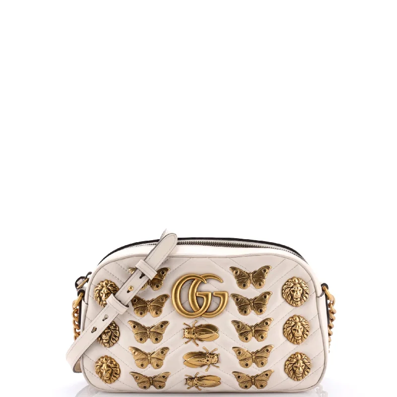 GG Marmont Shoulder Bag Embellished Matelasse Leather Small