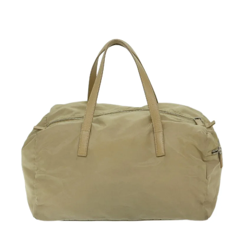 PRADA Hand Bag Nylon Beige  68875