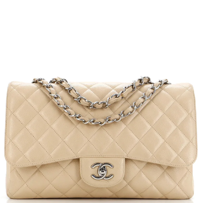 Classic Single Flap Bag Quilted Caviar Jumbo