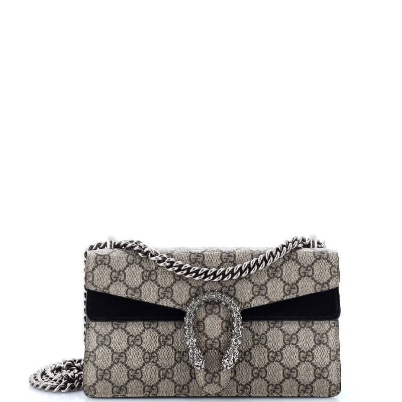 Dionysus Bag GG Coated Canvas with Crystal Embellished Metal Small