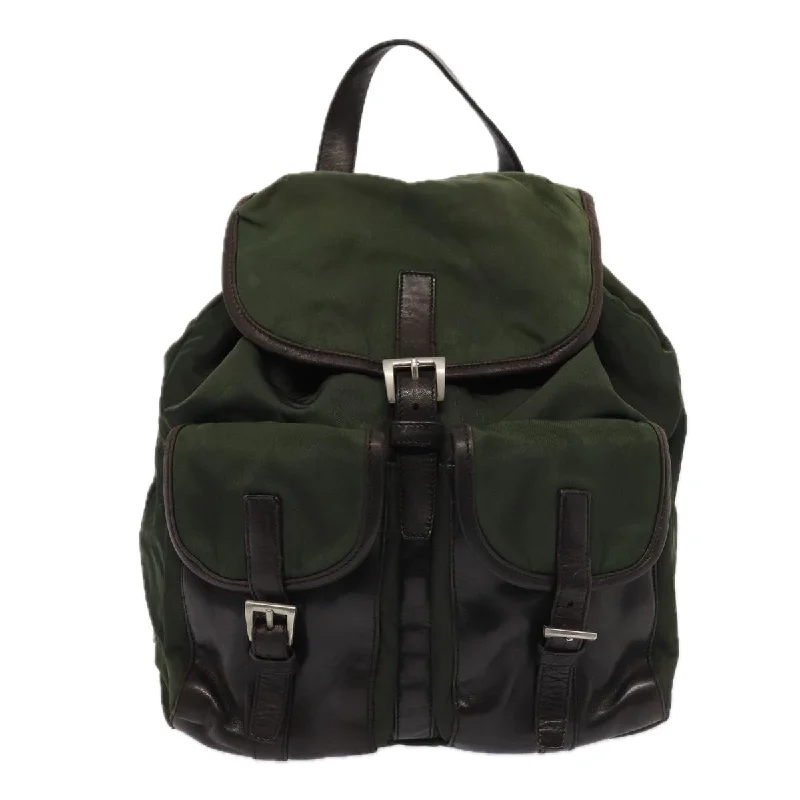 PRADA Backpack Nylon Khaki  78357