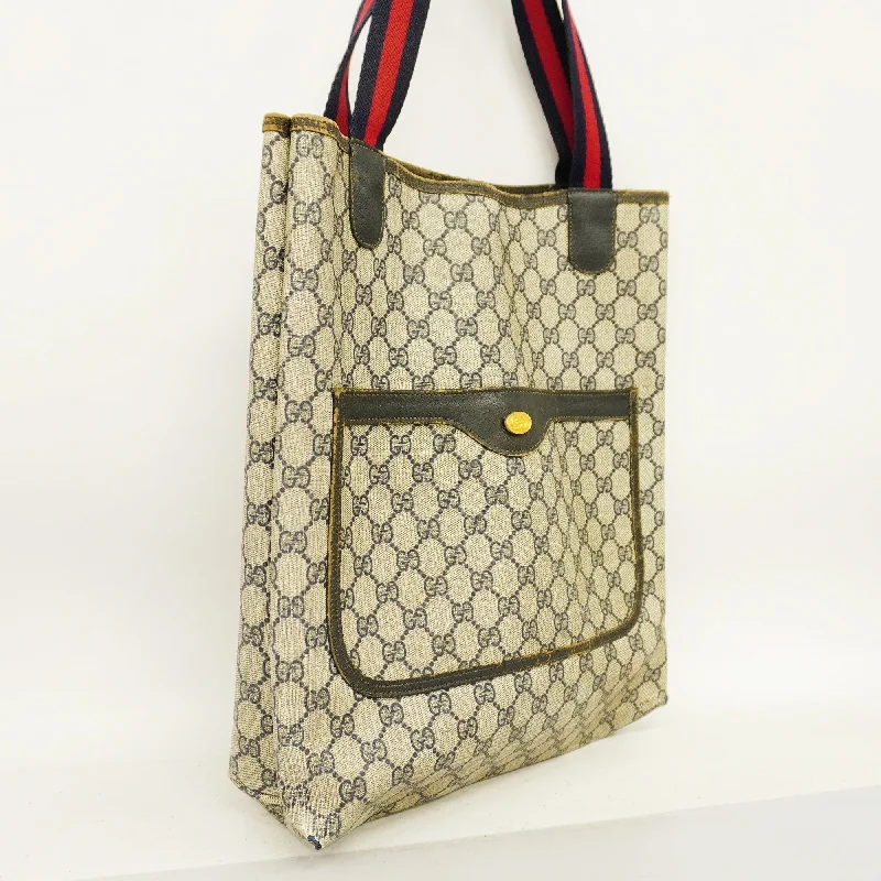 GUCCI[3cc2372]   Tote Bag Sherry 39 02 003 GG Supreme Navy Gold metal