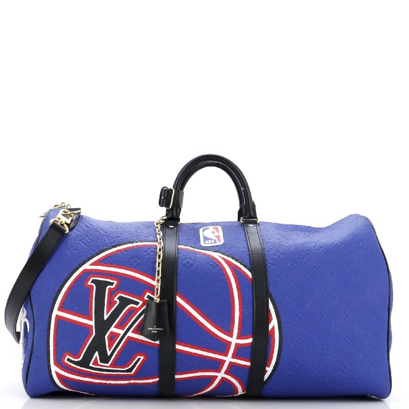 x NBA Basketball Keepall Bandouliere Bag Printed Monogram Taurillon Leather 55