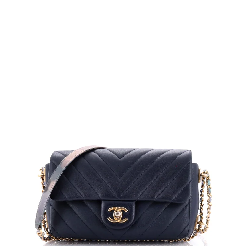 Chain Around CC Flap Bag Chevron Lambskin Mini