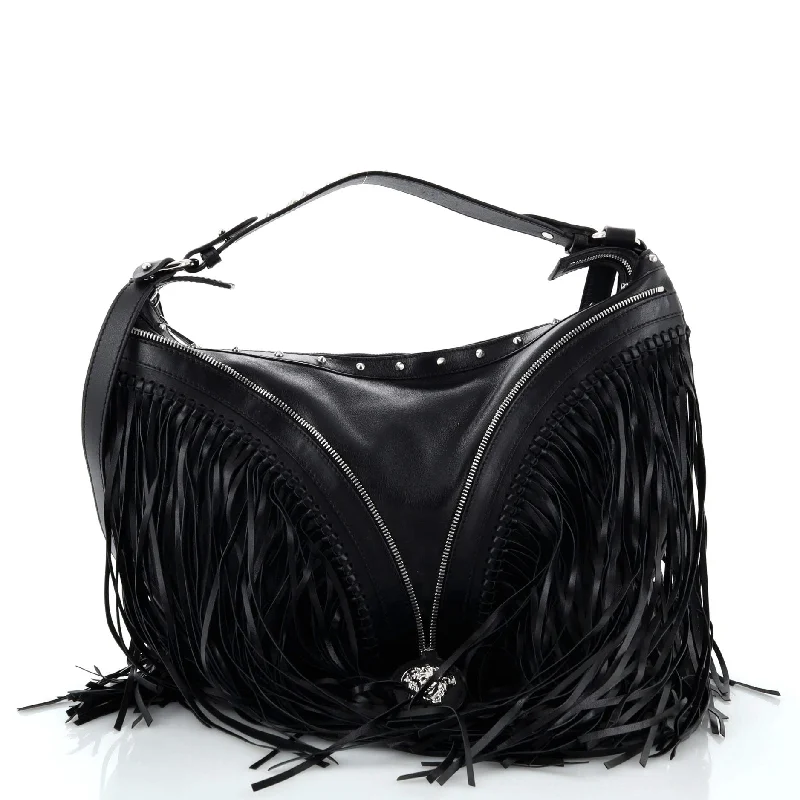 Repeat Hobo Fringed Leather Large