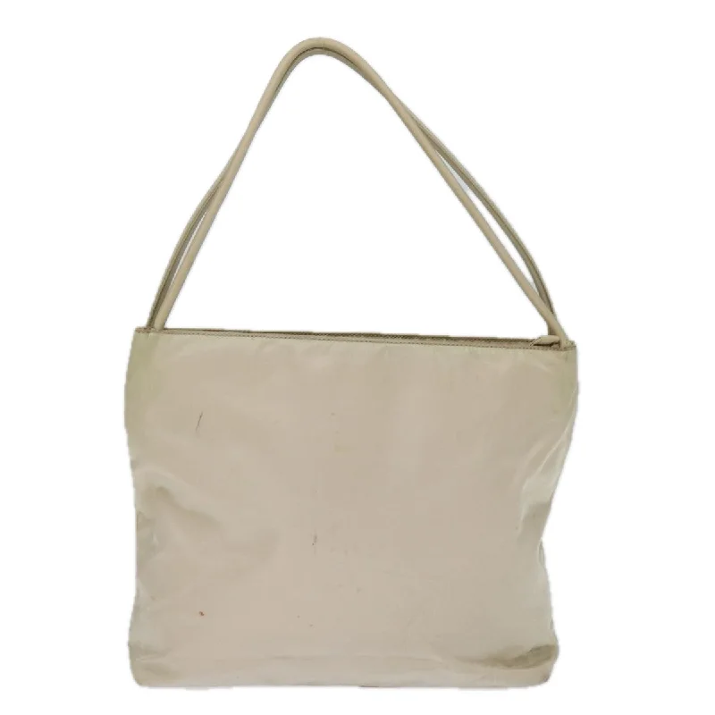 PRADA Tote Bag Nylon Beige Cream  bs14045