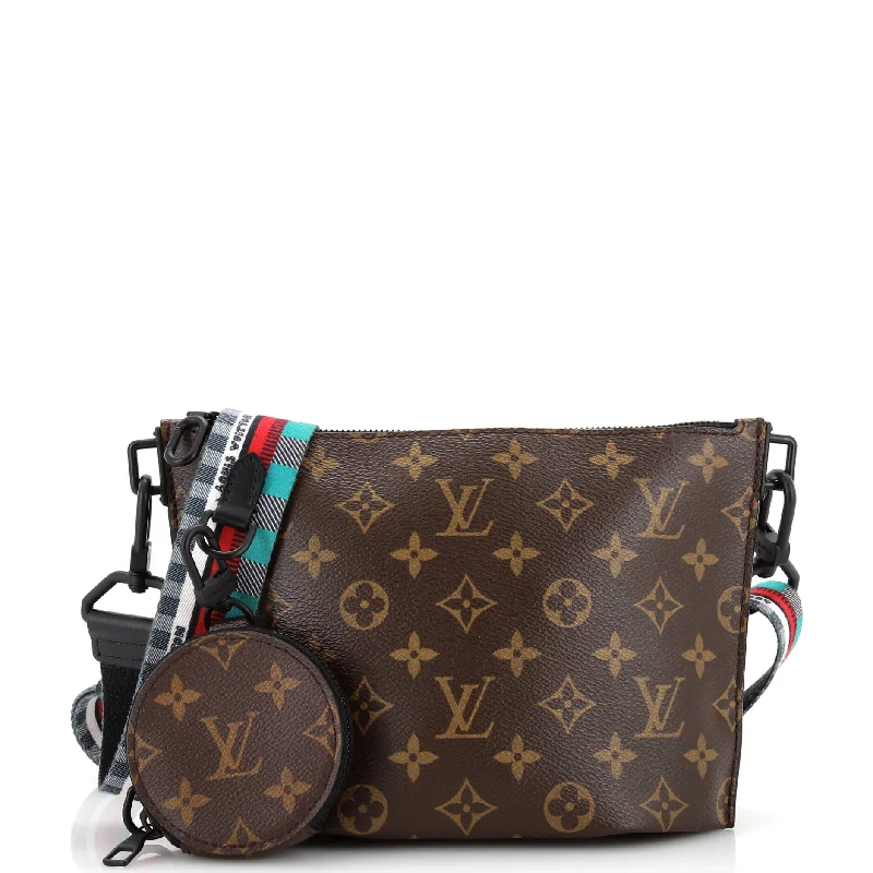 Trio Pouch Messenger Bag Monogram Canvas and Empreinte Leather