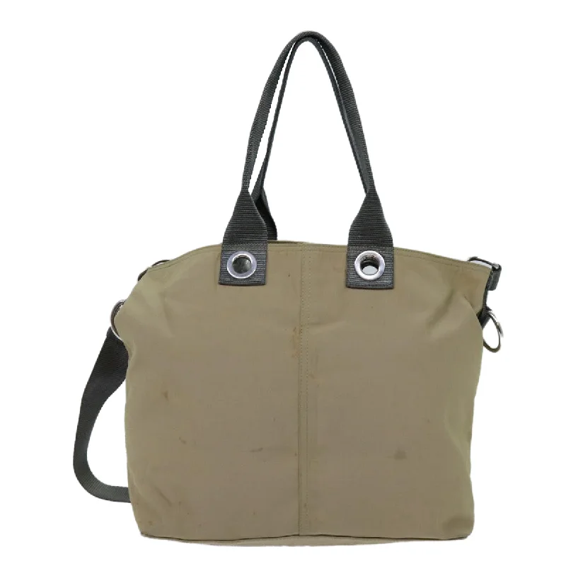 PRADA Tote Bag Canvas 2way Beige  hk1257