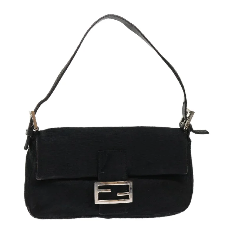 FENDI Mamma Baguette Shoulder Bag Harako leather Black  fm2535