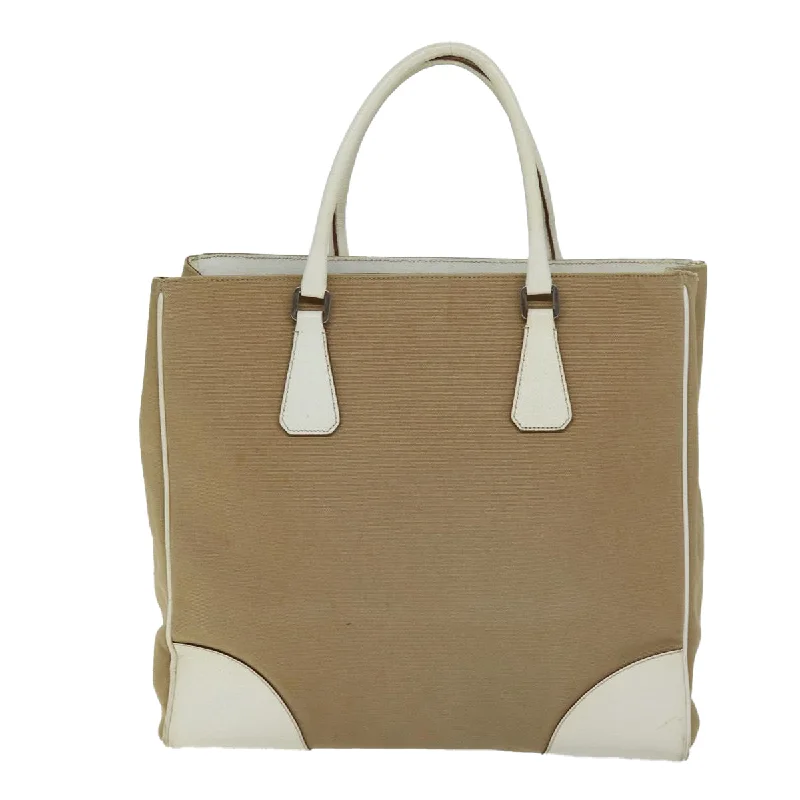 PRADA Tote Bag Canvas Beige  72961