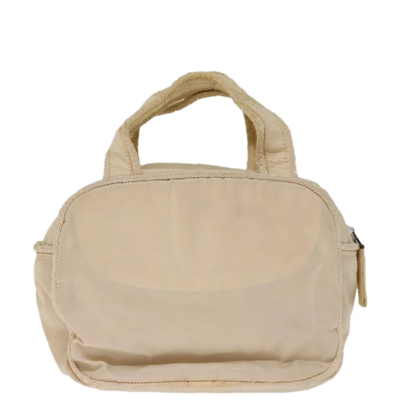 PRADA Hand Bag Nylon Beige  75889