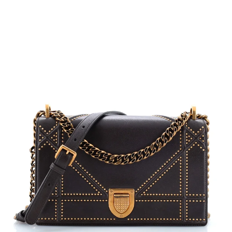 Diorama Flap Bag Studded Leather Medium