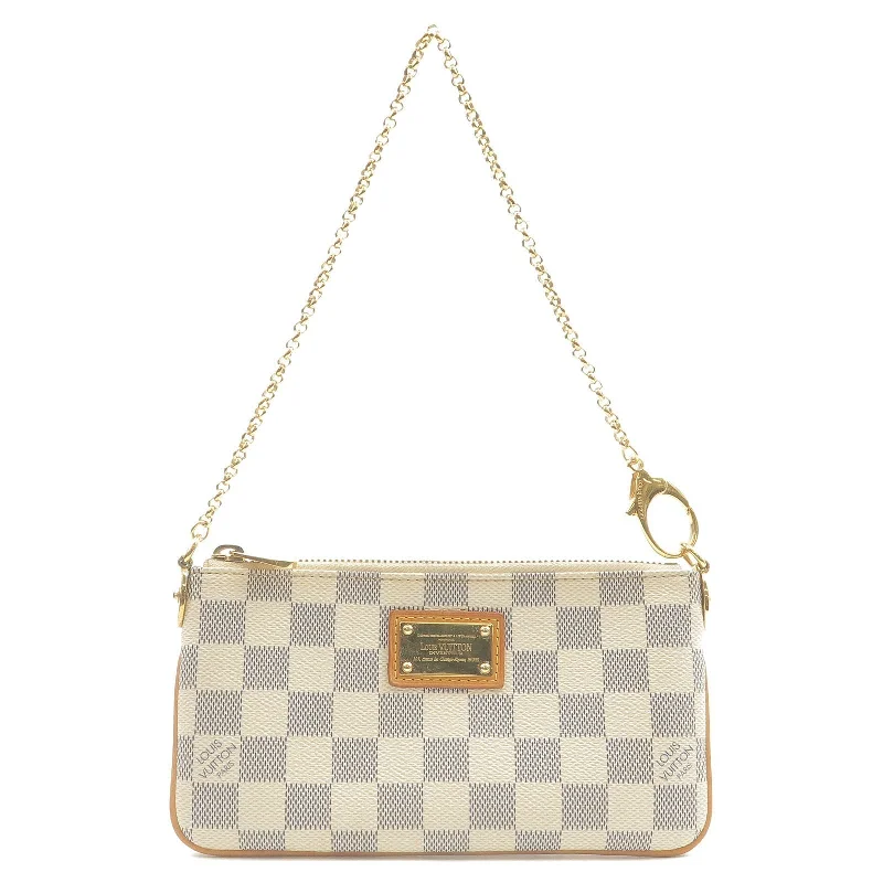 Louis Vuitton Damier Azur Pochette Milla MM Mini Pouch N60027