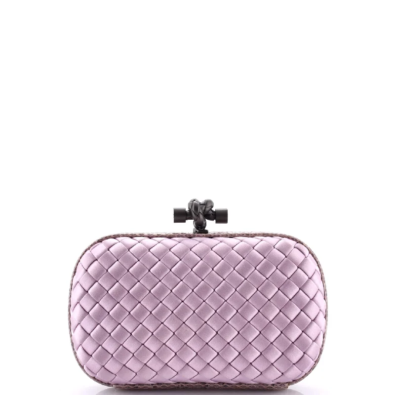 Box Knot Clutch Intrecciato Satin Small