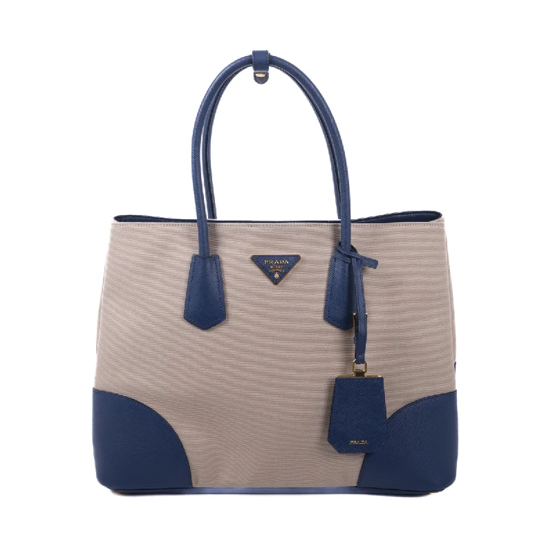 Prada Canapa & Saffiano Cuir Medium Double Tote