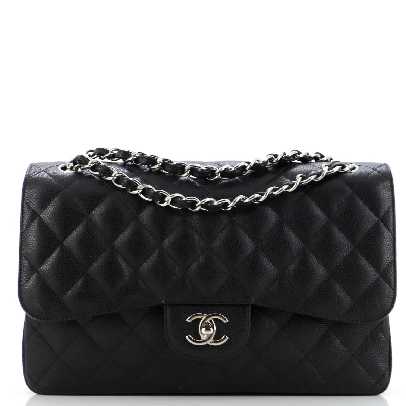 Classic Double Flap Bag Quilted Caviar Jumbo