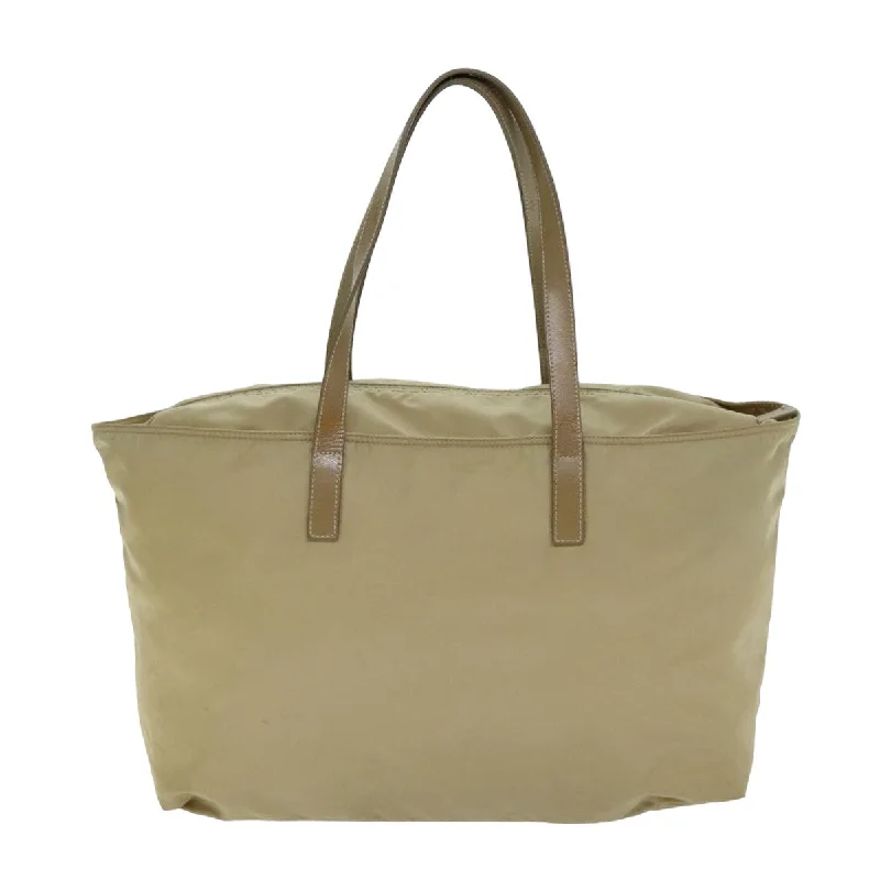 PRADA Tote Bag Nylon Beige  bs15117