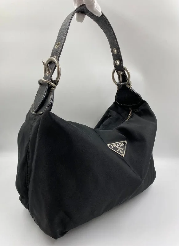 Prada Nylon Shoulder Bag w Leather Strap