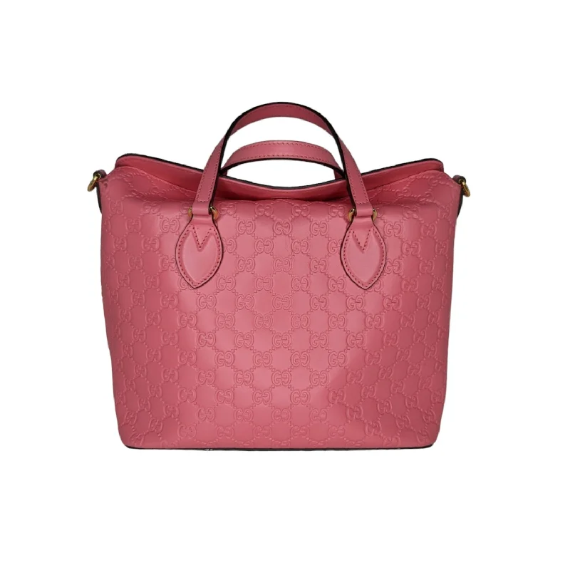 Gucci Pink Signature Guccissima Leather Top Handle Bag