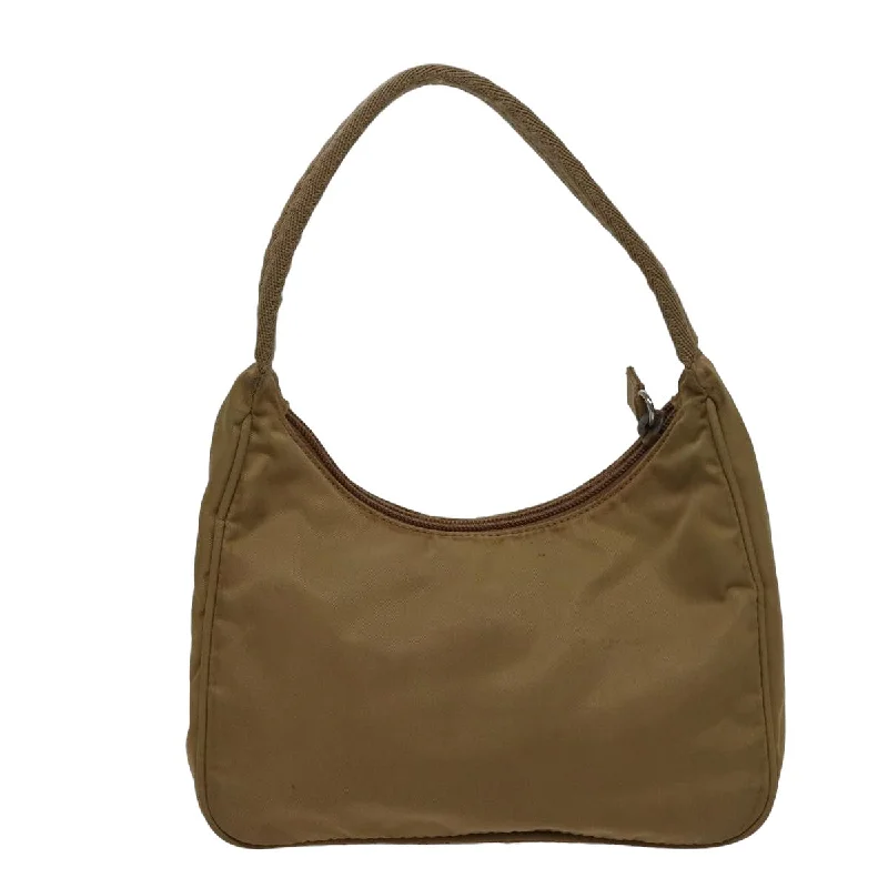 PRADA Hand Bag Nylon Beige  77744