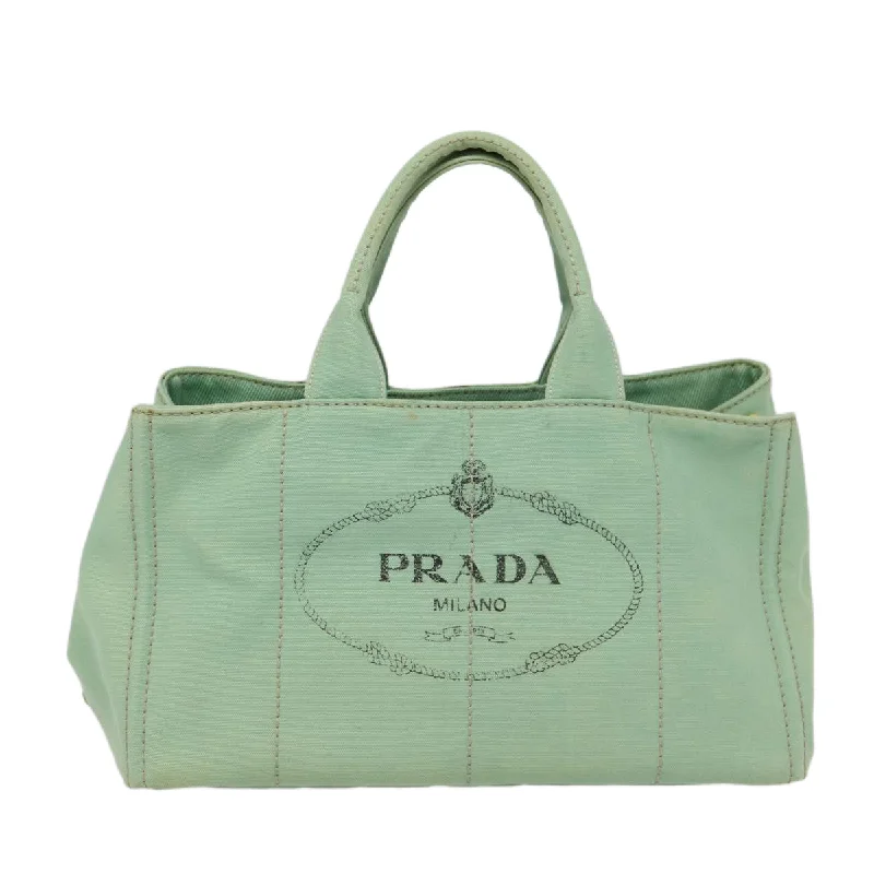 PRADA Canapa GM Hand Bag Canvas Gold Green  84590