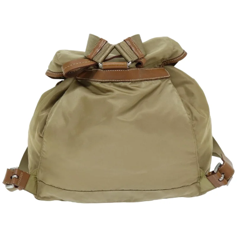 PRADA Backpack Nylon Beige  75828