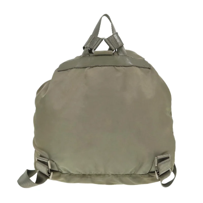 PRADA Backpack Nylon Beige Silver  bs17050