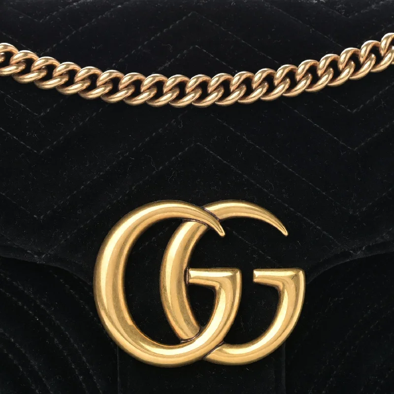 GUCCI GG MARMONT MATELASSE VELVET SMALL SHOULDER BAG